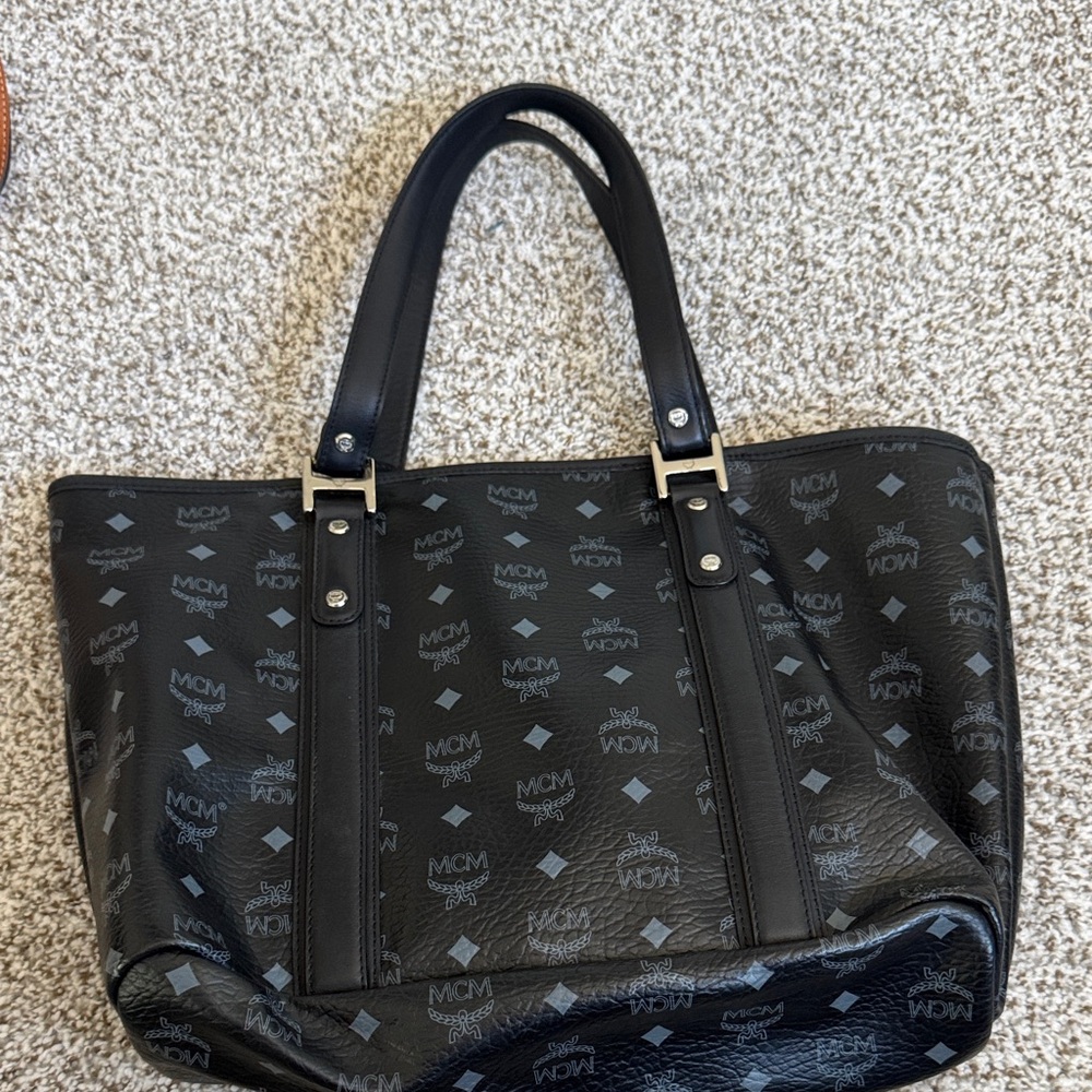 MCM Black and Gray Monogram Tote - Picture 2 of 4